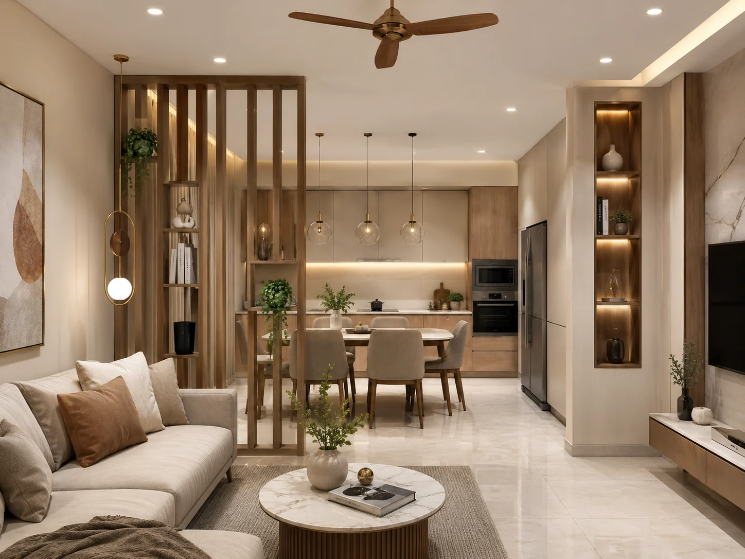 Modern apartment living room interior